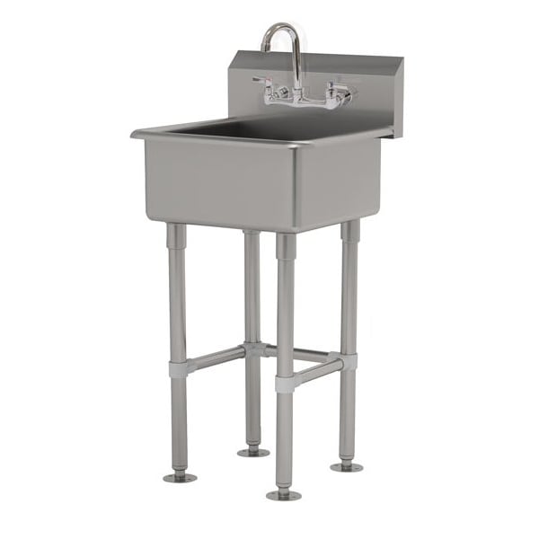 10 Deep NSF 14 Ga. 304 SS Floor Mt Sink - Faucet Included